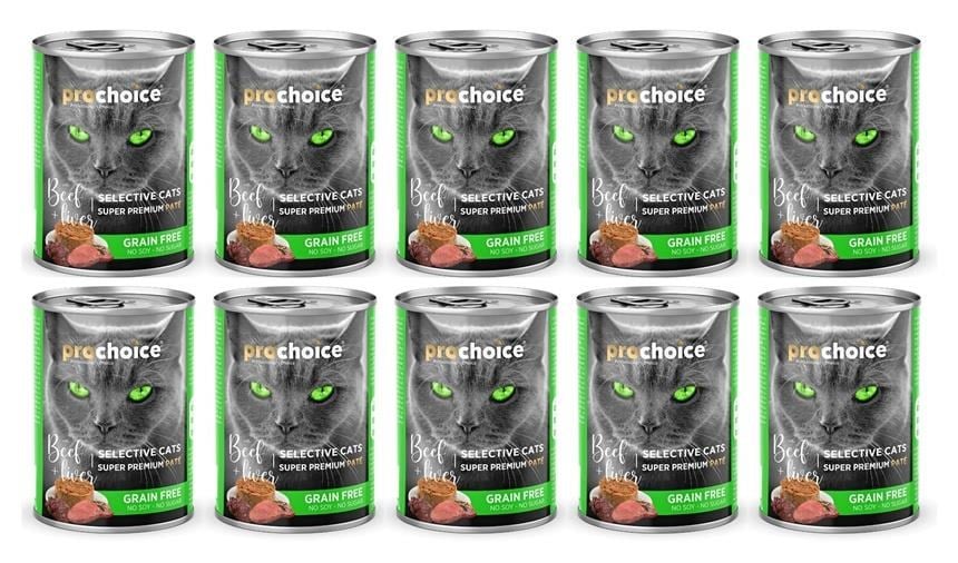 Pro Choice Selective Biftek Ve Cigerli Kiyilmis Yetiskin Kedi Konservesi 400 Gr*10 ADET