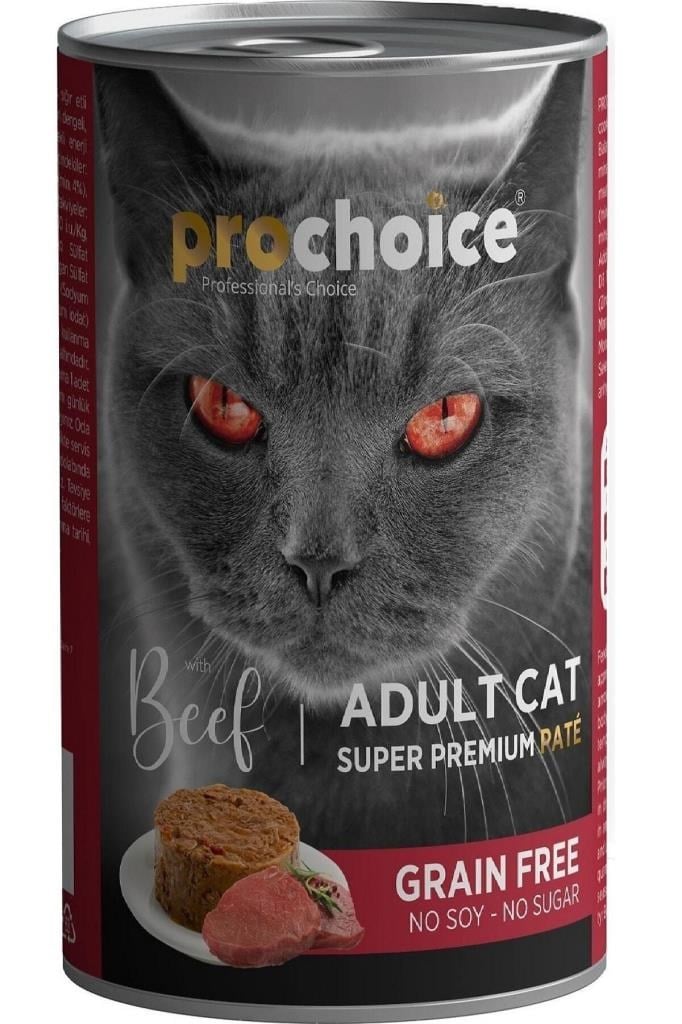 Pro Choice Sigir Etli Sekersiz Tahilsiz Ezme Yetiskin Kedi Konservesi 400gr