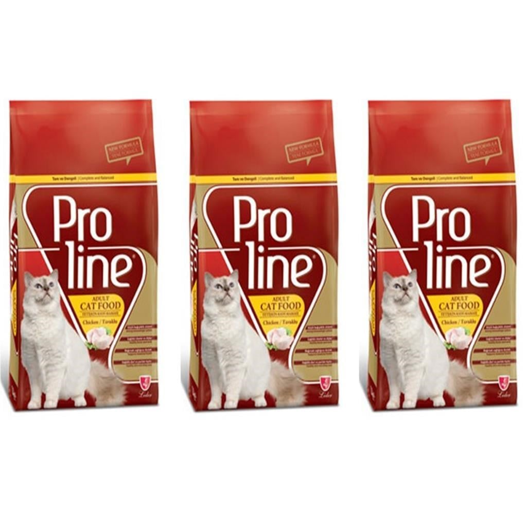 Pro Line Cat Adult Tavuklu Tavuklu Yetişkin Kedi Maması 1,5 Kg 3 Adet