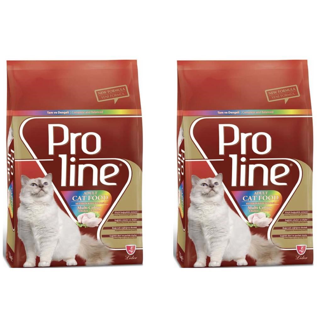 Pro Line Optium Renkli Taneli Tavuklu Yetişkin Kedi Maması 1,5 Kg 2 Adet
