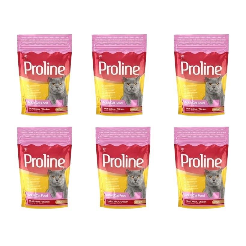 Pro Line Renkli Taneli Tavuklu Yetişkin Kedi Maması 400 Gr X 6 Adet
