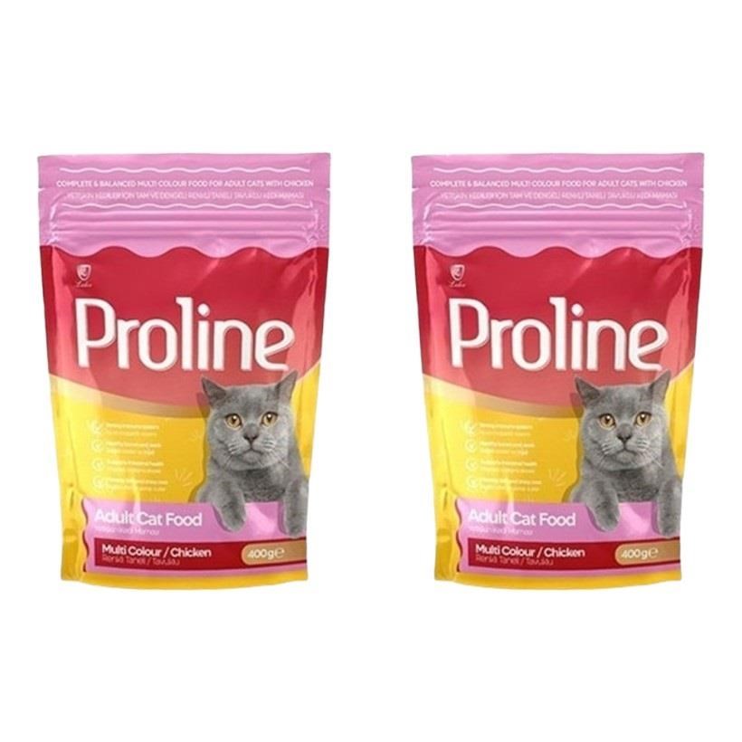 Pro Line Renkli Taneli Tavuklu Yetişkin Kedi Maması 400 Gr X 2 Adet