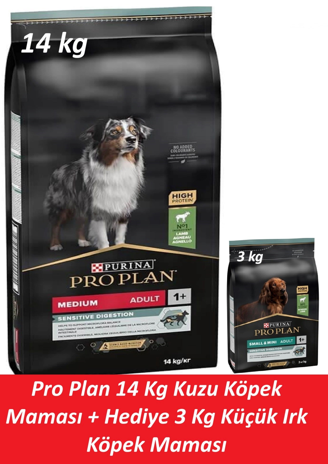 Pro Plan 14 Kg Kuzu Köpek Maması + Hediye 3 Kg Küçük Irk Köpek Maması