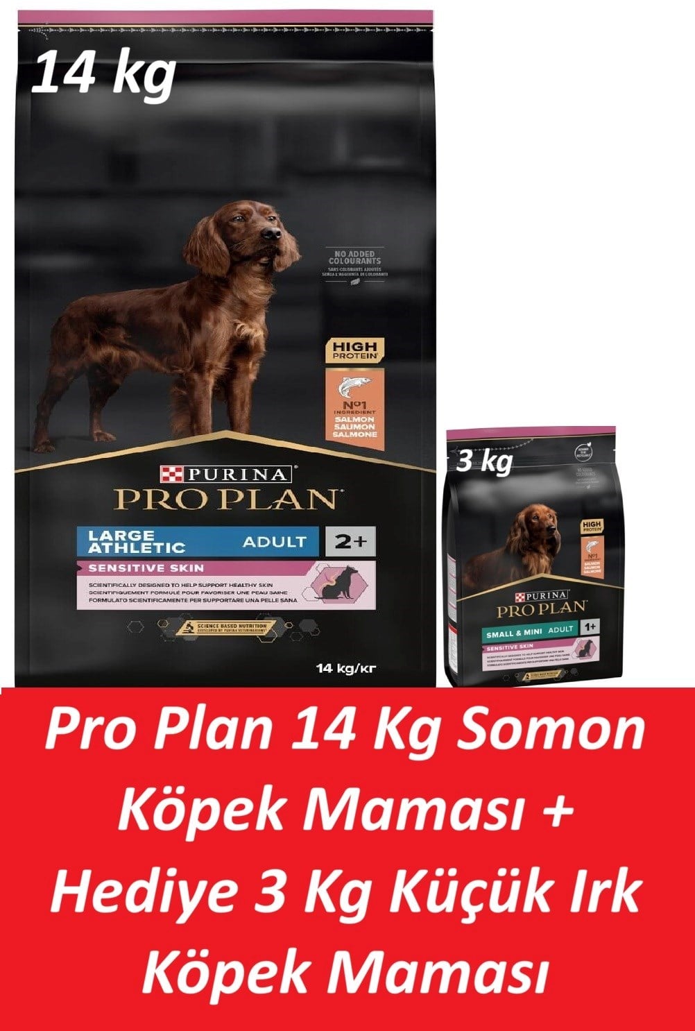 Pro Plan 14 Kg Somon Köpek Maması + Hediye 3 Kg Küçük Irk Köpek Maması