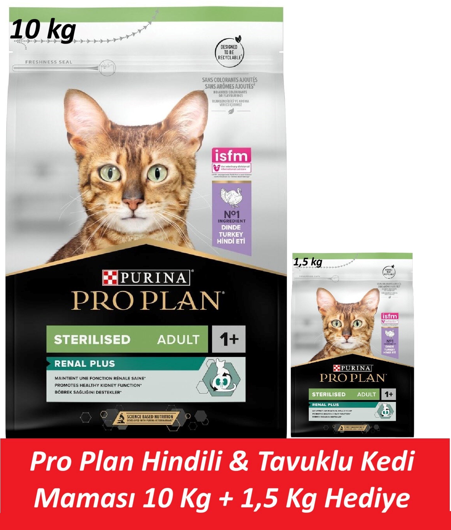 Pro Plan Hindili & Tavuklu Kedi Maması 10 Kg + 1,5 Kg Hediye