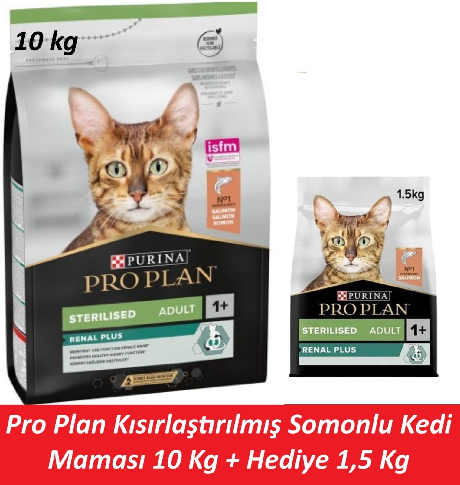 Pro Plan Kısırlaştırılmış Somonlu Kedi Maması 10 Kg + Hediye 1,5 Kg