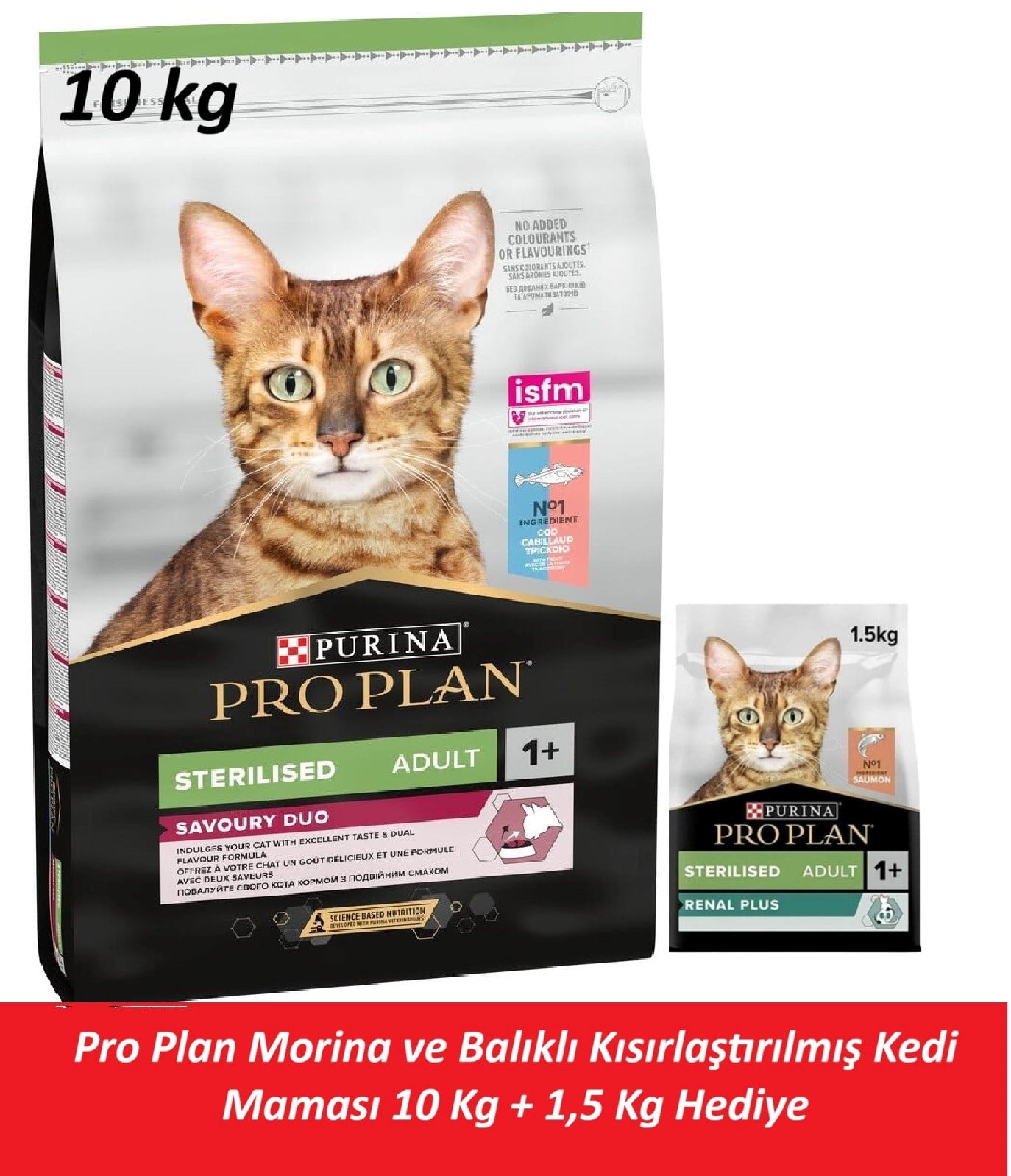 Pro Plan Morina ve Balıklı Kısırlaştırılmış Kedi Maması 10 Kg + 1,5 Kg Hediye