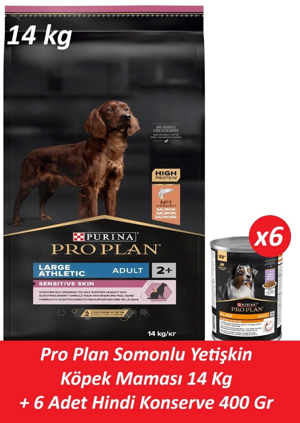 Pro Plan Somonlu Yetişkin Köpek Maması 14 Kg + 6 Adet Hindi Konserve 400 Gr