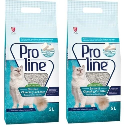 Proline Dogal Topaklanan Marsilya Kokulu Kedi Kumu 5 Lt 2 Adet