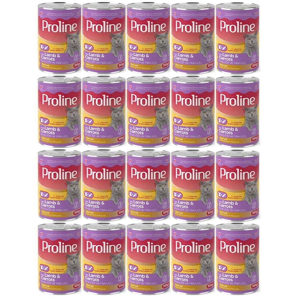 Proline Kuzu Etli ve Havuçlu Pate Et Parçalı Kedi Konservesi 395 Gr*20 Adet