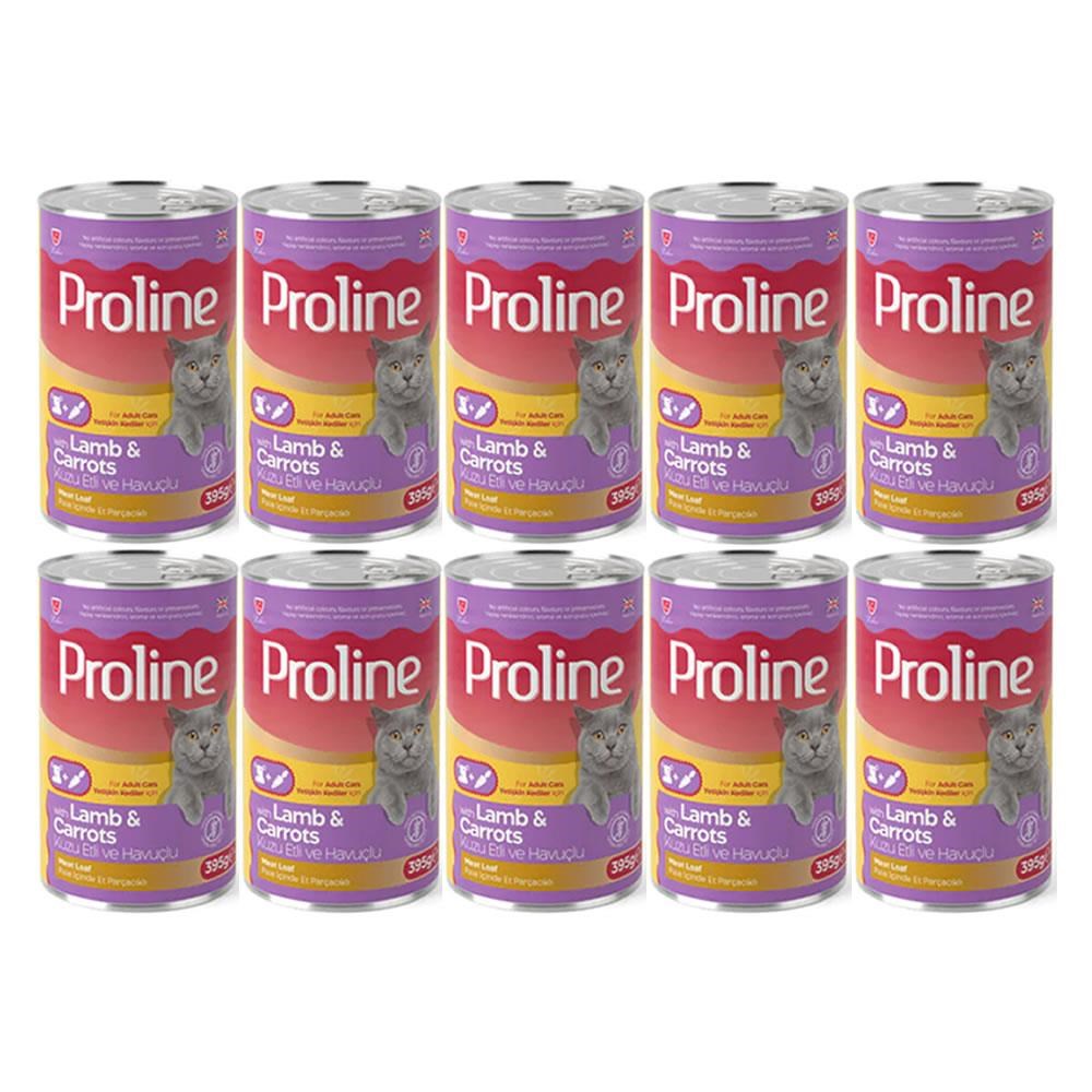 Proline Kuzu Etli ve Havuçlu Pate Et Parçalı Kedi Konservesi 395 Gr*10 Adet