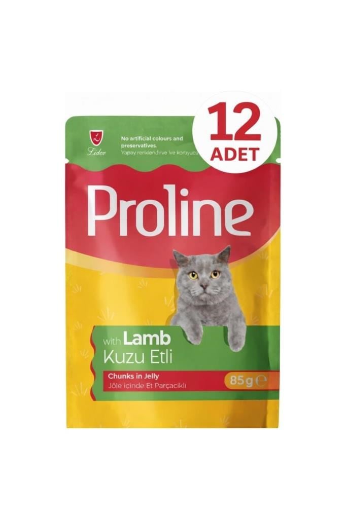 Proline Pouch Kuzu Etli Yaş Kedi Mama 12 x 85 Gr