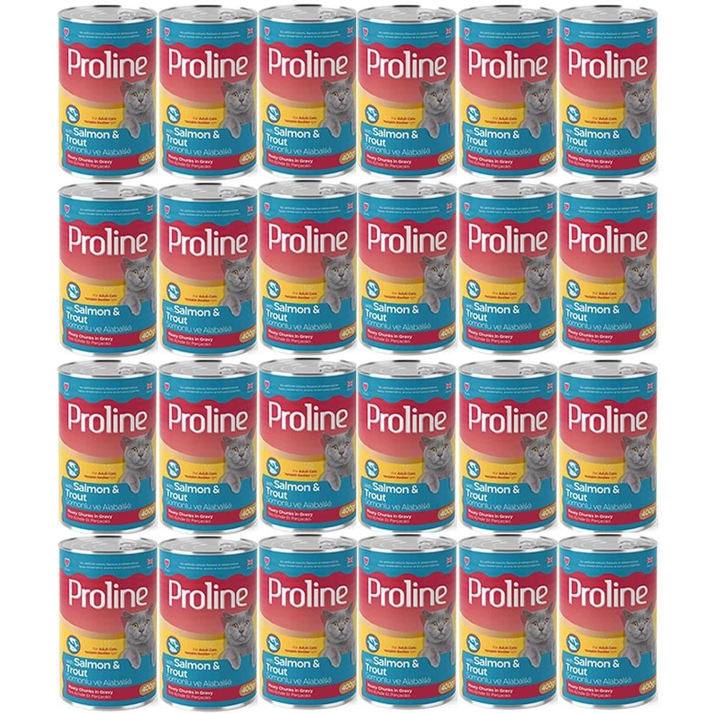 Proline Somonlu ve Alabalıklı Yetişkin Kedi Konservesi 400 Gr*24 Adet