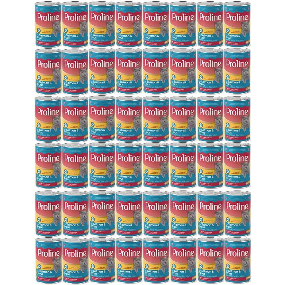 Proline Somonlu ve Alabalıklı Yetişkin Kedi Konservesi 400 Gr*48 Adet
