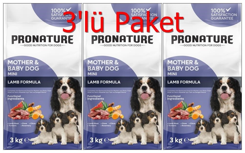 Pronature Mother&Baby Kuru Köpek Maması (Mini) Kuzu Etli 3 Kg*3 Adet