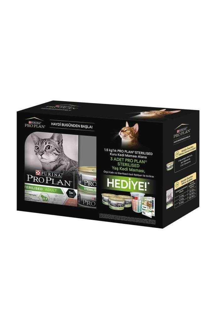 Proplan Kısırlaştırılmış Somon Yetişkin Kedi Maması 1,5 Kg + Hediye Paketli (3X85 Gr PP Pouch)