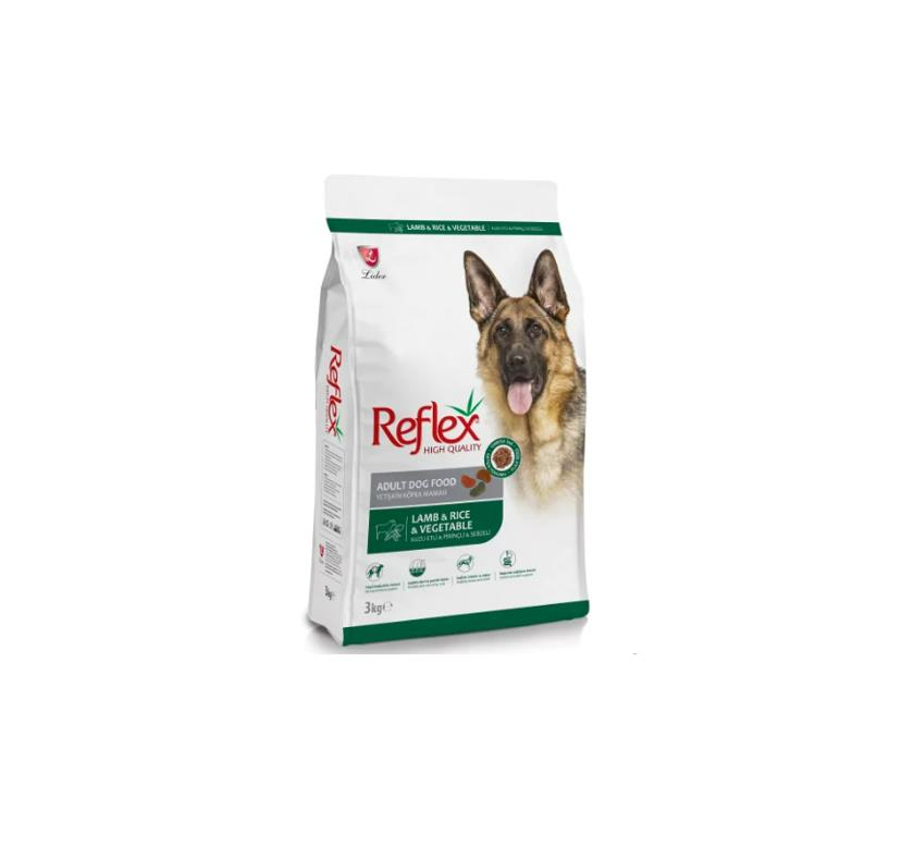 Reflex Kuzu, Pirinçli ve Sebzeli Yüksek Kaliteli Köpek Maması 3 Kg
