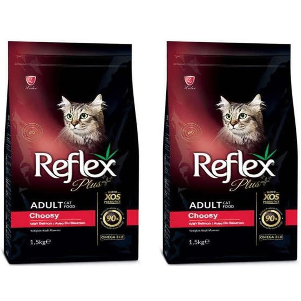 Reflex Plus Choosy Somonlu Kuru Kedi Maması 1,5 Kg 2'Li Set