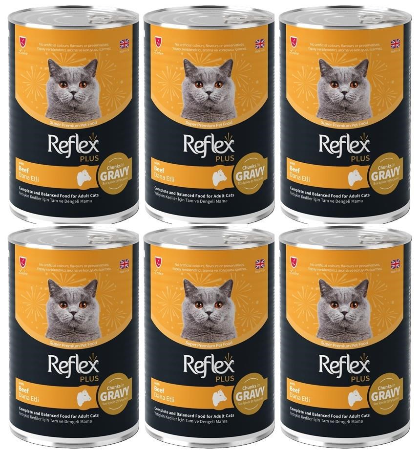 Reflex Plus Dana Etli Sos İçinde Et Parçacıklı Kedi Konservesi 400 Gr*6 ADET