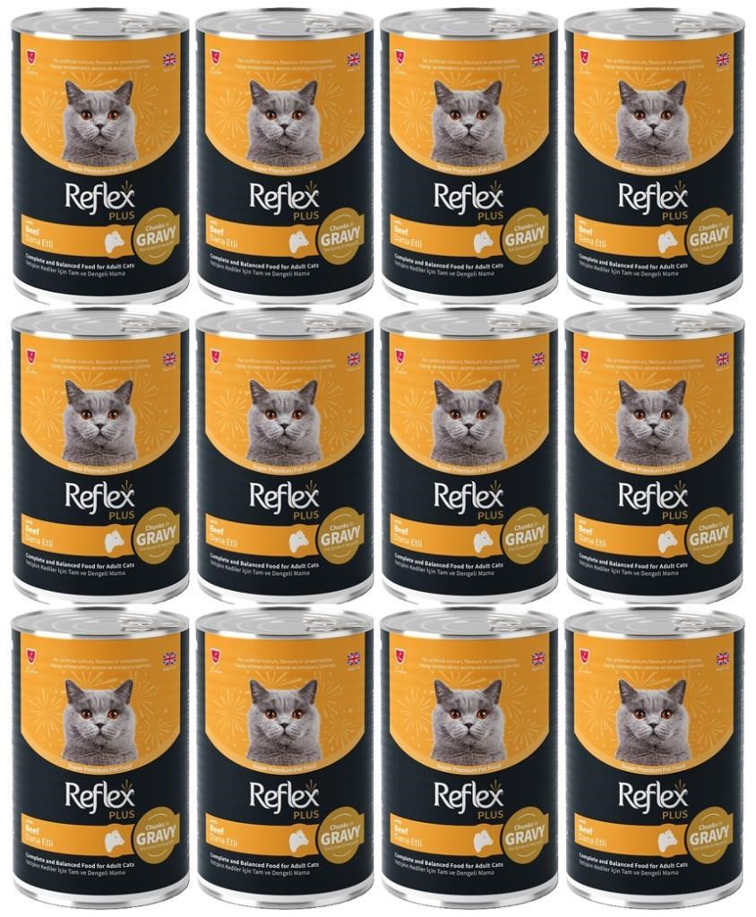 Reflex Plus Dana Etli Sos İçinde Et Parçacıklı Kedi Konservesi 400 Gr *12 ADET