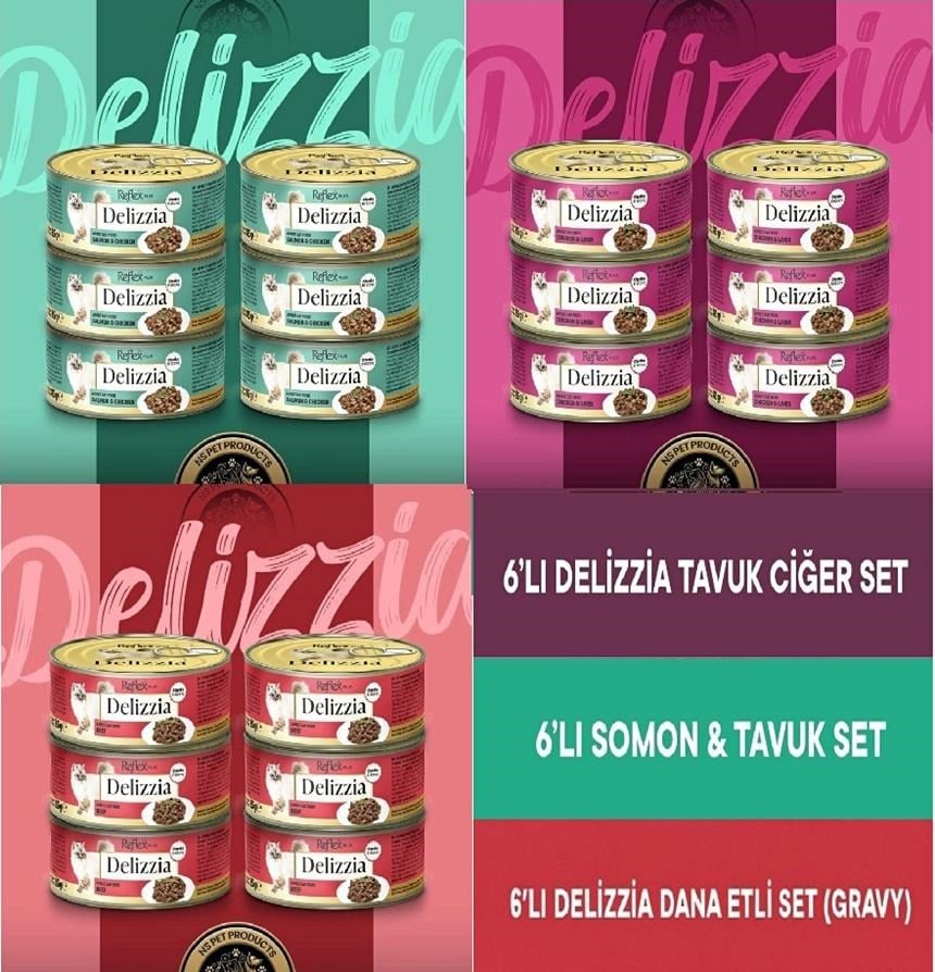 Reflex Plus Delizzia Yetişkin Kedi Maması 18 li Karışık Set