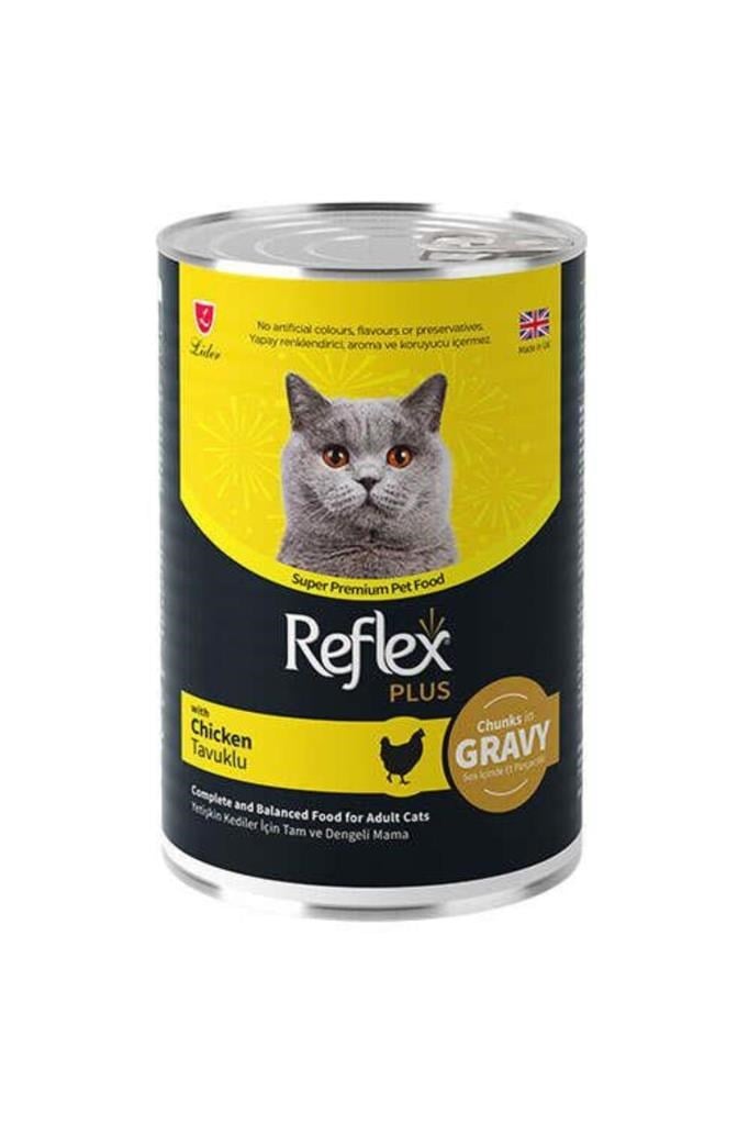 Reflex Plus Et Parçacıklı Tavuklu Yetişkin Kedi Konservesi 400 Gr
