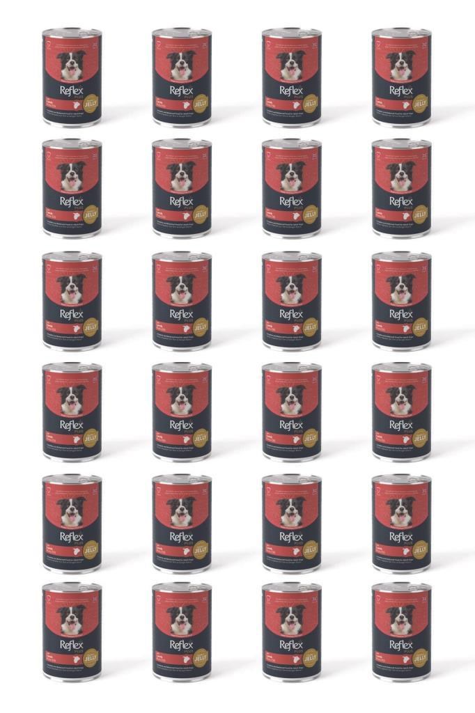 Reflex Plus Jöle İçinde Et Parçacıklı Kuzu Etli Yetişkin Köpek Maması 400 Gr*24 Adet