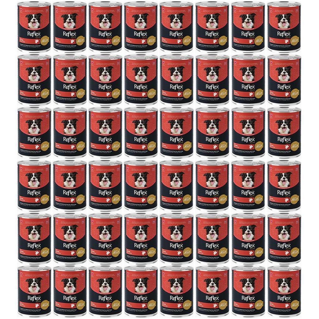 Reflex Plus Jöle İçinde Et Parçacıklı Kuzu Etli Yetişkin Köpek Maması 400 Gr*48 Adet