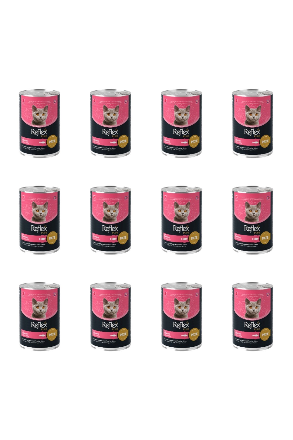 Reflex Plus Konserve Pate Somonlu Yavru Kedi Maması 395 Gr*12 ADET