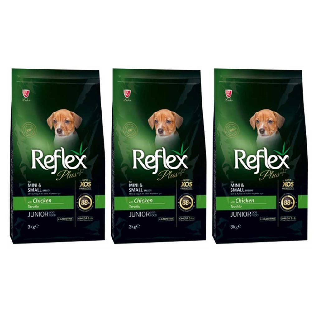 Reflex Plus Küçük Mini Irk Tavuklu Yavru Köpek Maması 3 Kg 3'Lü Set