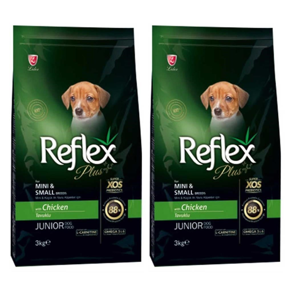 Reflex Plus Küçük Mini Irk Tavuklu Yavru Köpek Maması 3 Kg 2'Li Set