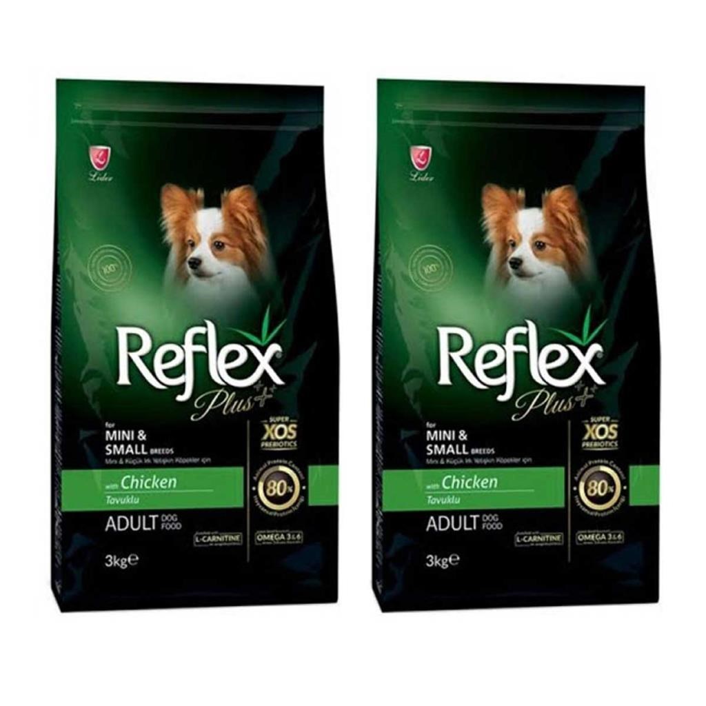 Reflex Plus Küçük Mini Irk Tavuklu Yetişkin Köpek Maması 3 Kg 2'Li Set