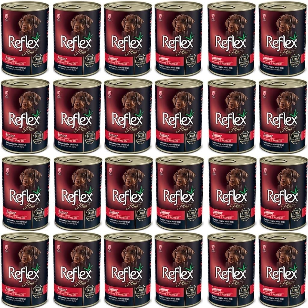 Reflex Plus Kuzulu Parça Etli Yavru Köpek Konservesi 395 gr 24'lü Set