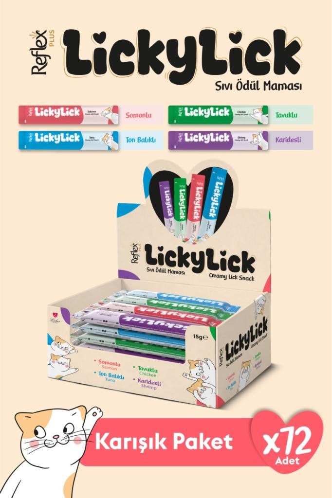 Reflex Plus LickyLick Kedi Sıvı Ödül Maması Karışık Paket 15g x 72 Adet