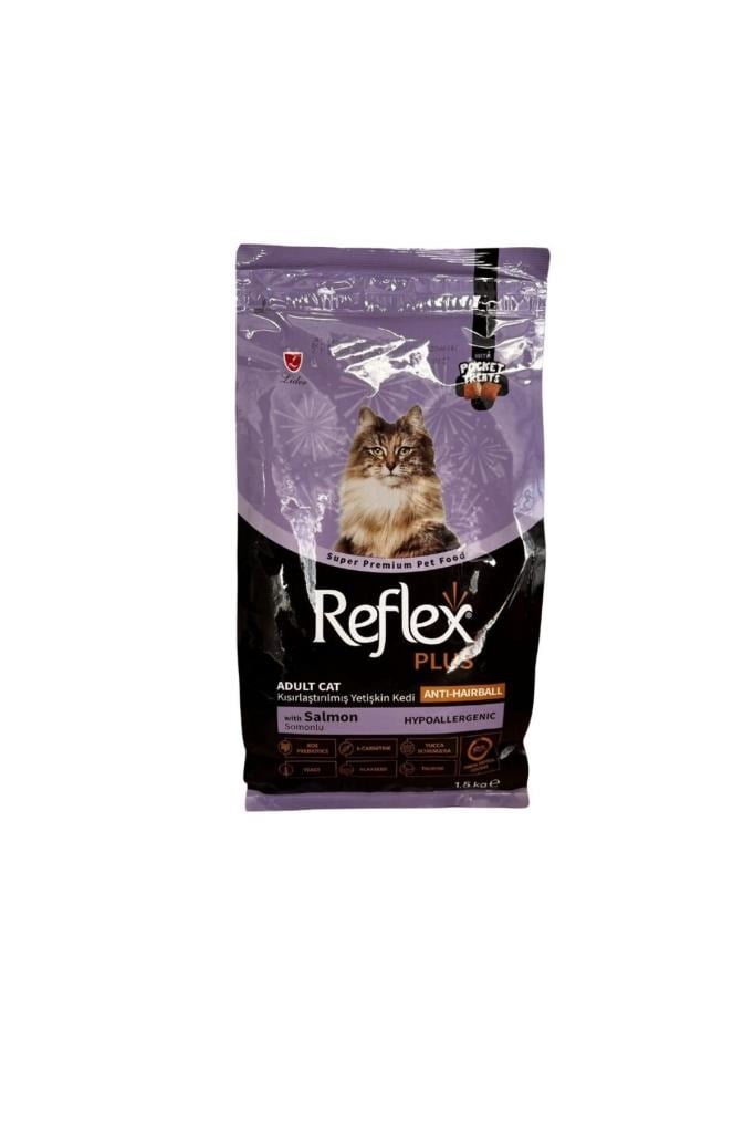 Reflex Plus Pocket Treats Antı-Haırball Somonlu Yetişkin Kedi Maması 1,5 Kg