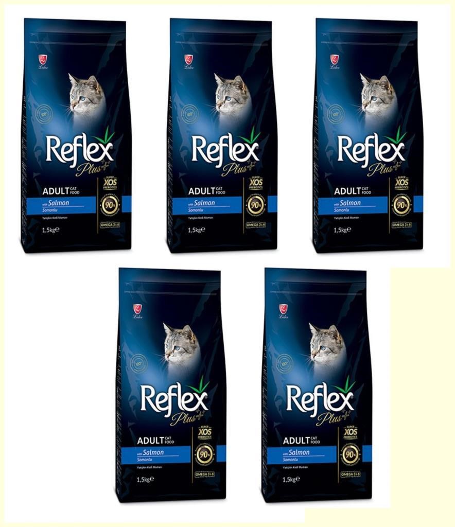 Reflex Plus Somon Balıklı Yetişkin Kedi Maması 1,5 Kg*5 ADET