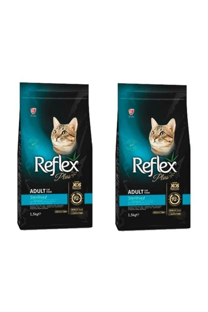 Reflex Plus Somonlu Kisirlastirilmis Kedi Mamasi 1,5 Kg 2 Adet