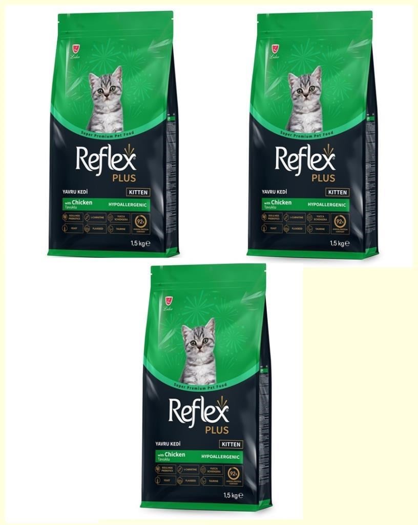 Reflex Plus Tavuklu Yavru Kedi Maması 1,5 Kg 3'Lü Set