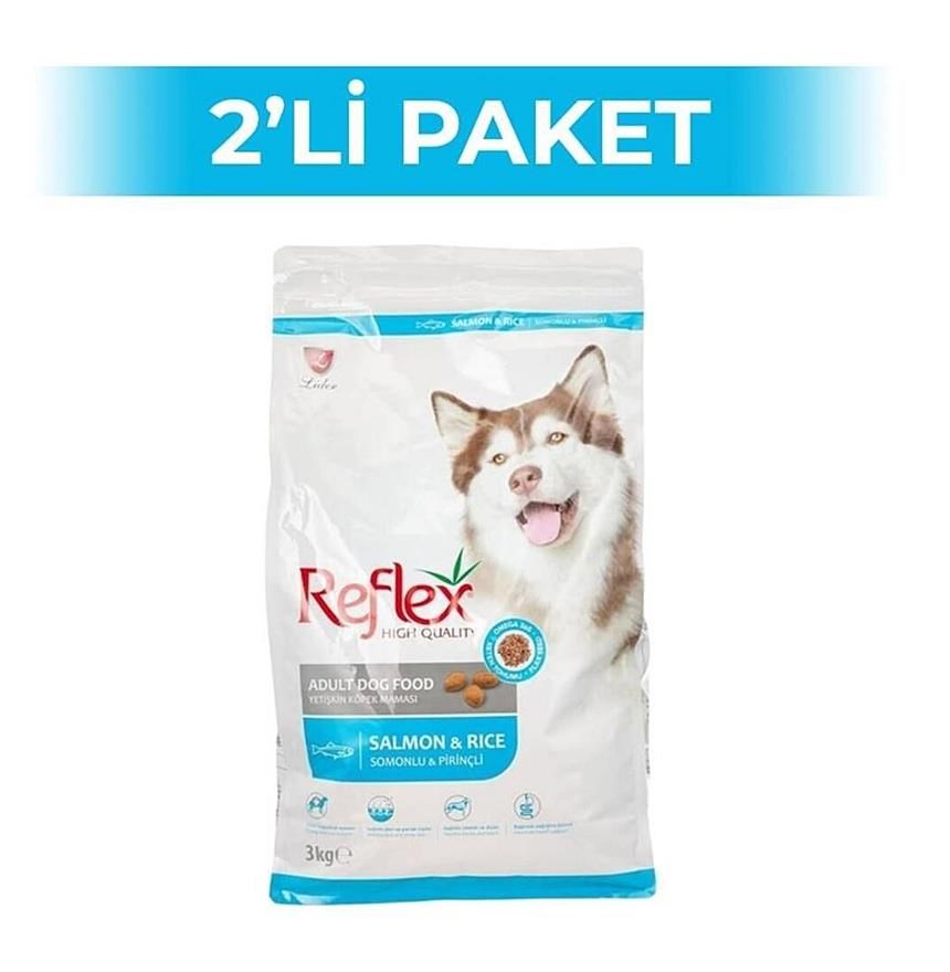 Reflex Somonlu ve Pirinçli Yetişkin Köpek Maması 3kg* 2 ADET