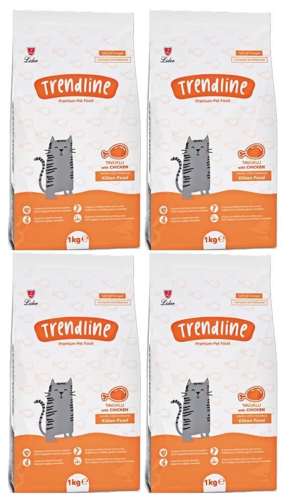 Trendline Kitten Yavru Kedi Maması 1 kg X 4 Adet