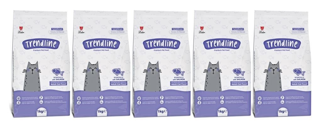 Trendline Somunlu Yetiskin Kedi Mamasi 1 Kg 5 Adet