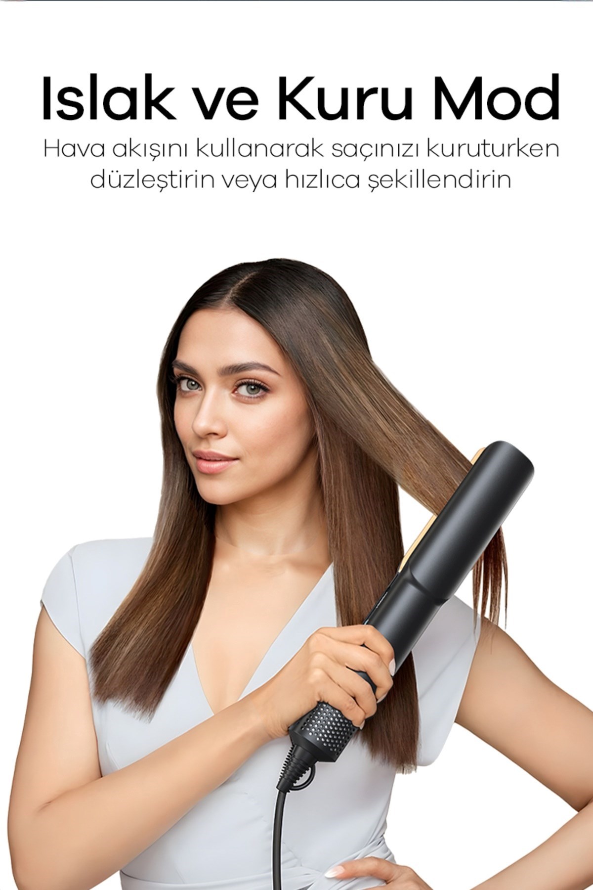 Veryfit Airstrait Yüksek Hızlı Hava Üflemeli Saç Düzleştirici Ve Şekillendirici Fön Makinesi Siyah
