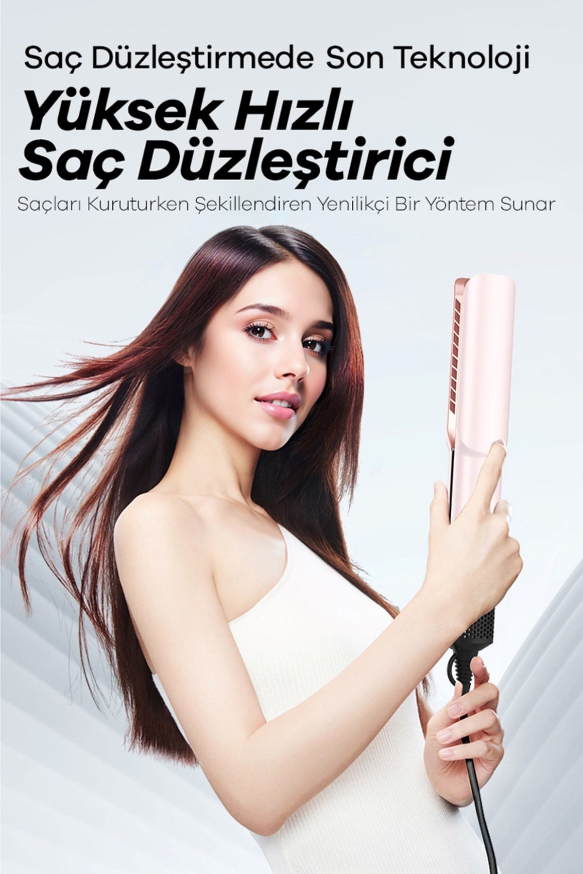 Veryfit Airstrait Yüksek Hızlı Hava Üflemeli Saç Düzleştirici Ve Şekillendirici Fön Makinesi Pembe