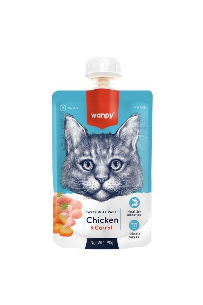 Wanpy Taze Tavuklu & Havuçlu Kedi Et Ezmesi 90 Gr. X 12 Adet