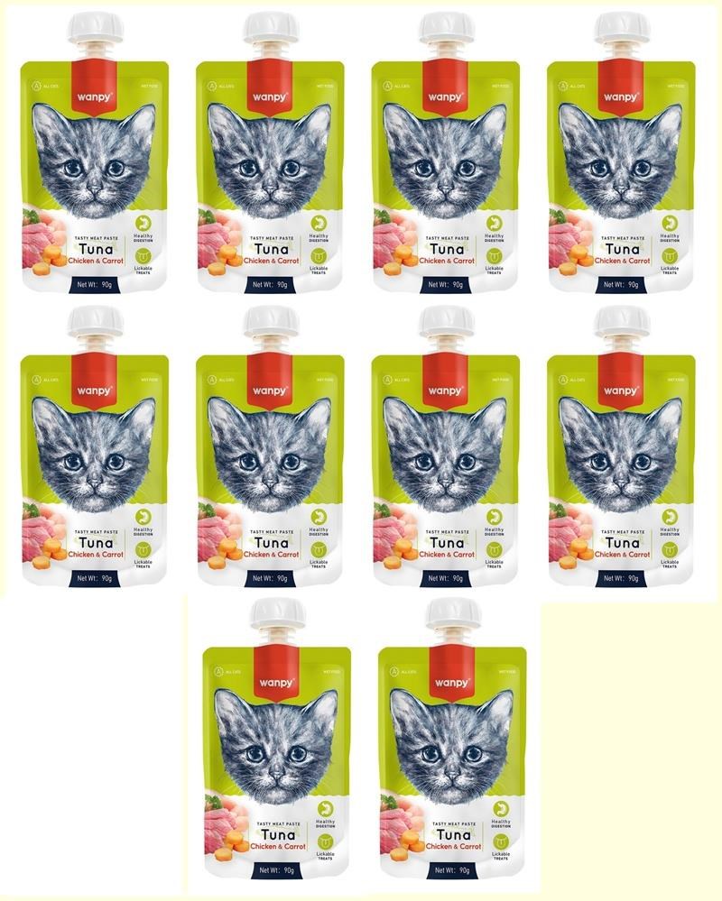Wanpy Taze Ton Balıklı & Tavuklu Et Ezmesi 90 Gr*10 ADET