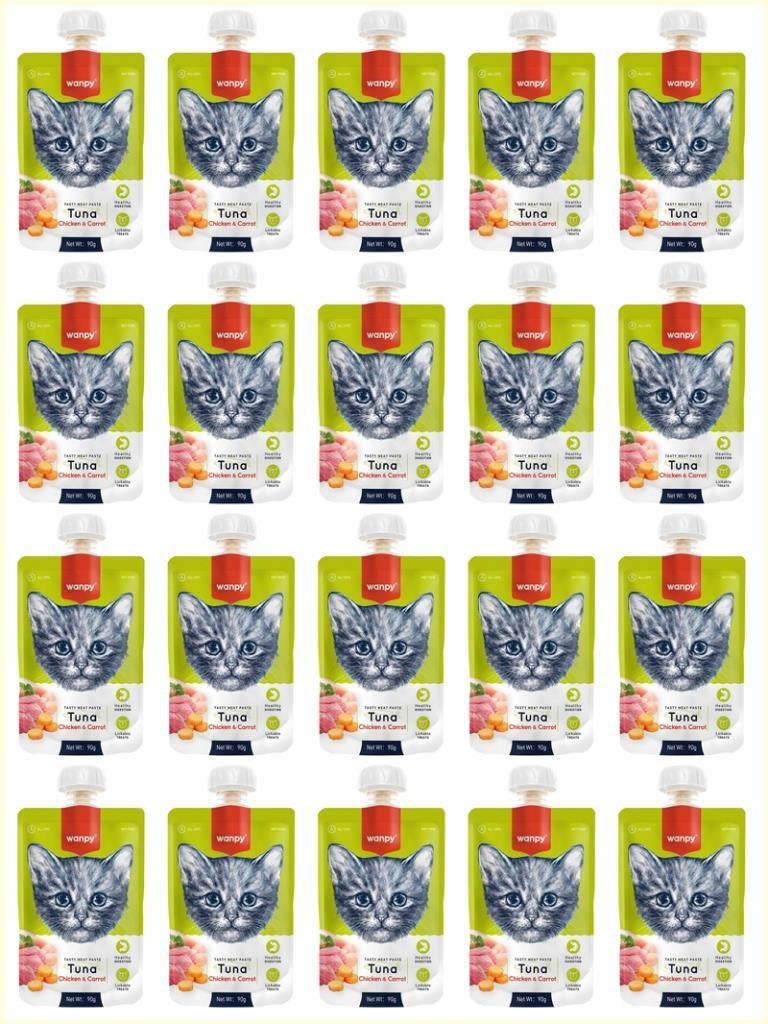 Wanpy Taze Ton Balıklı & Tavuklu Et Ezmesi 90 Gr*20 Adet