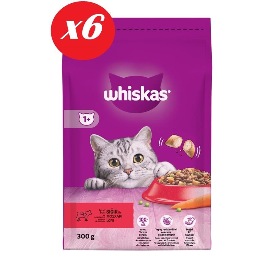 Whiskas Biftekli Havuçlu Kuru Kedi Maması 300 Gr Set 6'lı