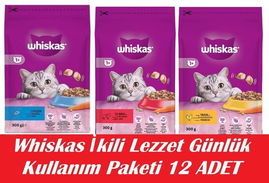 Whiskas İkili Lezzet Günlük Kullanım Paketi 12 Adet