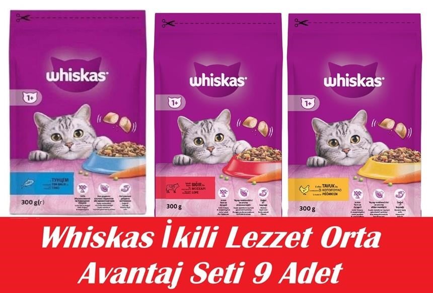 Whiskas İkili Lezzet Orta Avantaj Seti 9 Adet