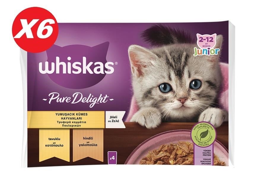 Whiskas Pouch Güveç Eti Yavru Kedi Kon.4x85Gr Set 6'LI